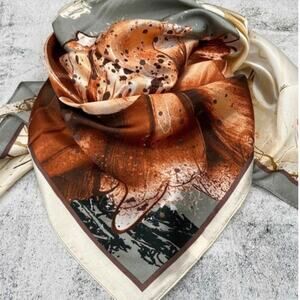 Gray Copper Paint Splatter Wild Rag Scarf Western Southwestern